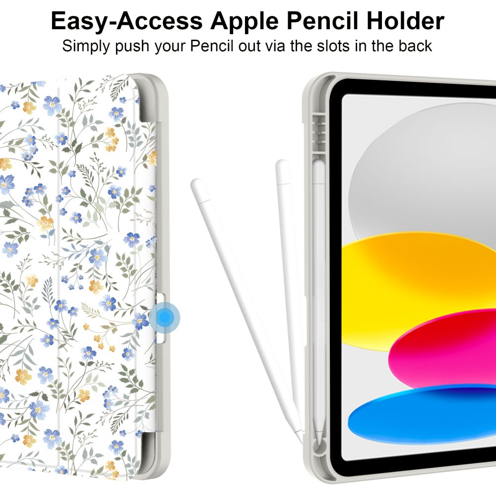 Apple iPad 11\'\' (2025) (A3355, A3356, A3354) Tech-Protect SC Pen Protective Cover Case, Daisies with Leaves |...