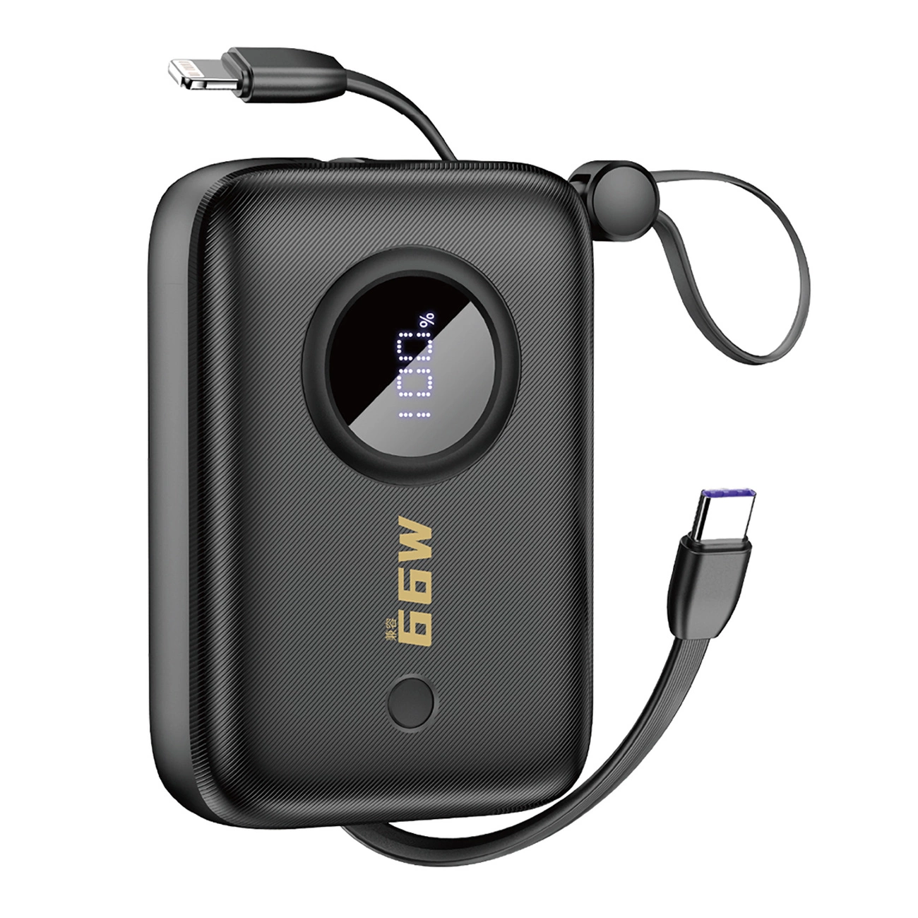 Dudao K14 10000mAh portatīvais lādētājs ar USB-C / Lightning kabeļiem - melns | Power Bank With Cables Black