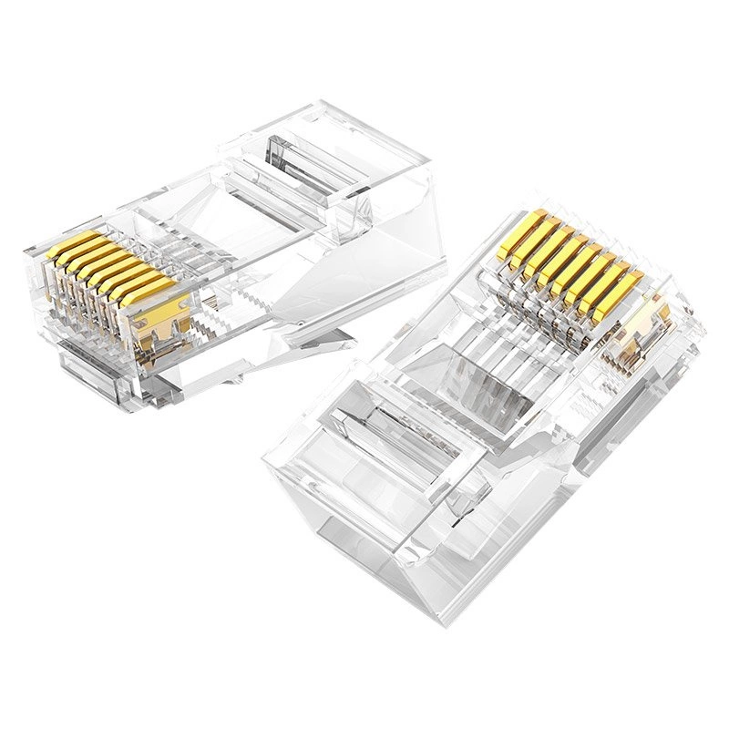 Ugreen 100x коннектор RJ45 8P8C Cat 6, прозрачный (60558)