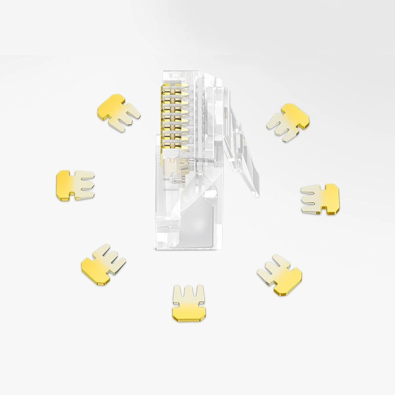 Ugreen 100x коннектор RJ45 8P8C Cat 6, прозрачный (60558)
