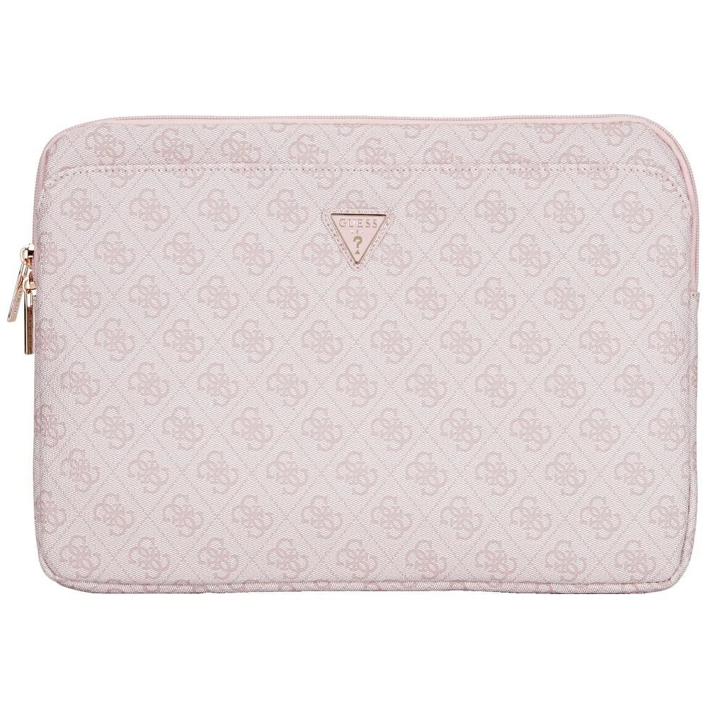 Guess Sleeve 4G rāvējslēdzēja kabatas trīsstūra logotipa 14" klēpjdatora soma - rozā | Zipper Pocket Triangle...