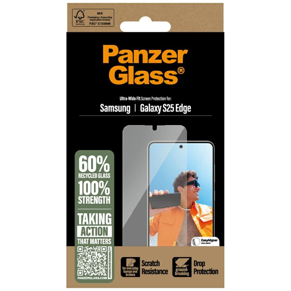 PanzerGlass Ultra-Wide Fit защитное стекло для Samsung Galaxy S25 Edge — Прозрачное