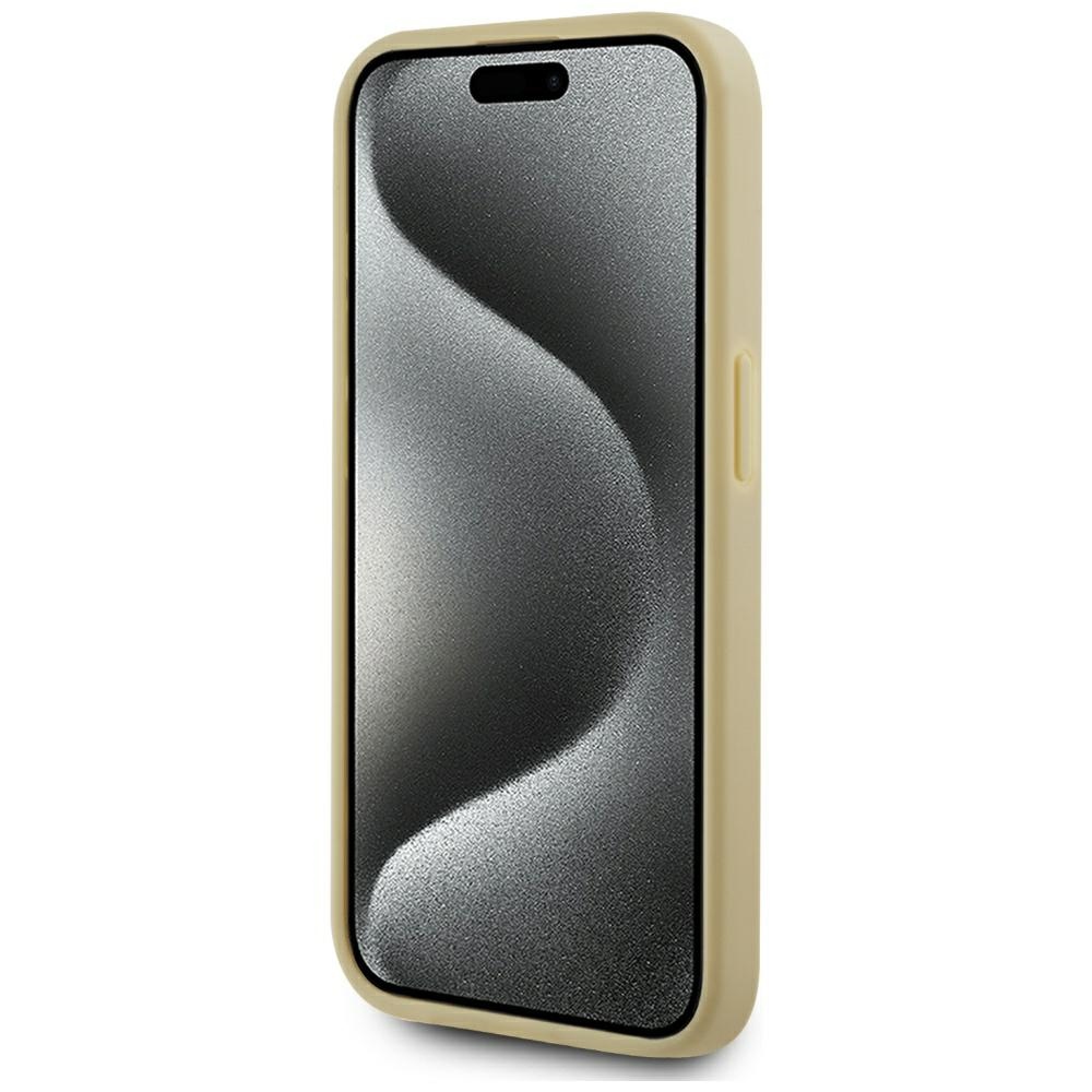 Karl Lagerfeld iPhone 15 Pro Max vāciņš Wrinkled Metal Signature, zelta