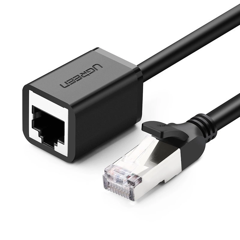 Ugreen NW112 11281 tīkla Ethernet kabelis RJ45 (sieviete) - (vīrietis) F/UTP Cat. 6 1 Gbps 2m melns | Network Cable...