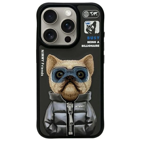 Nimmy Cool&Cute 2.0 Dog Phone Case Cover iPhone 15 Pro Max - Black