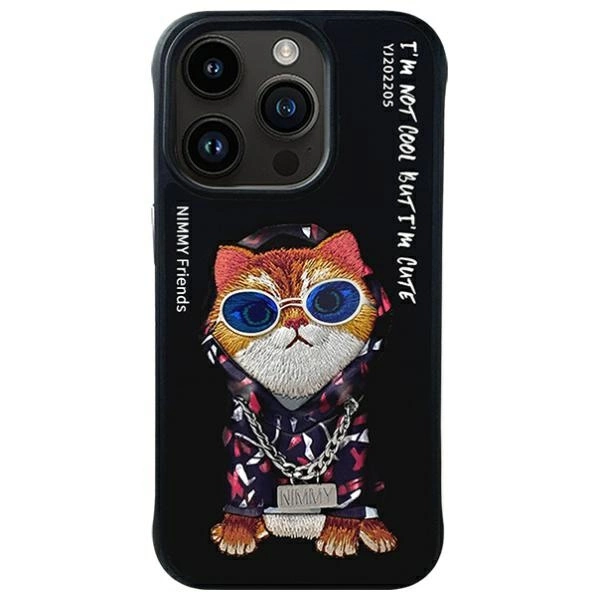 Nimmy Glasses Cool Cat Phone Case Cover iPhone 15 Pro Max - Black