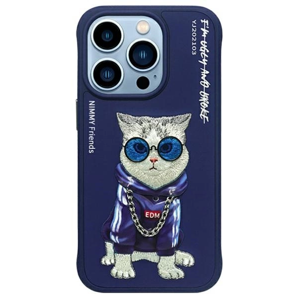 Nimmy Glasses Cool Cat Phone Case Cover iPhone 15 Pro Max - Blue