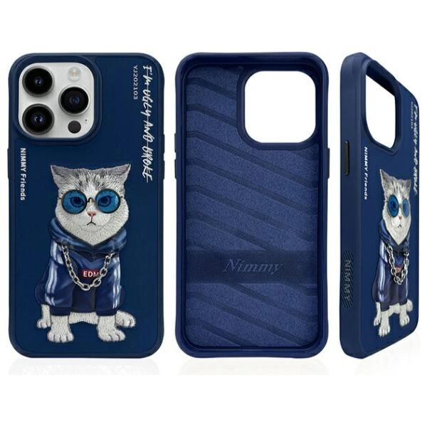 Nimmy Glasses Cool Cat Phone Case Cover iPhone 15 Pro Max - Blue