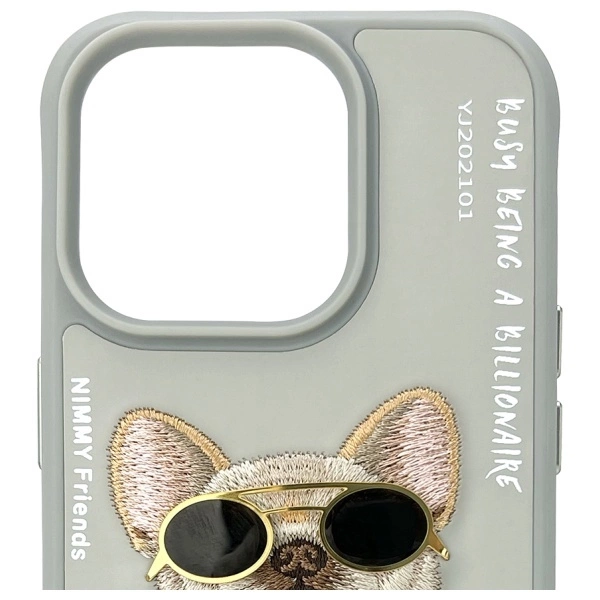 Nimmy Glasses Cool Dog Phone Case Cover iPhone 15 Pro Max - Gray