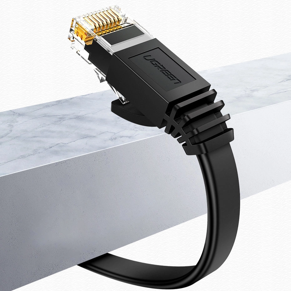 Ugreen NW102 50175 plakans LAN Ethernet kabelis Cat. 6, 3 m - melns | Flat Cable 6 3M Black