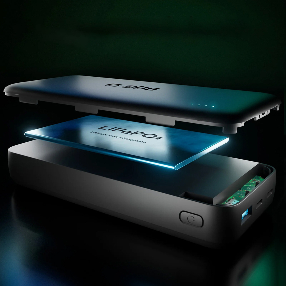 SBS Infinity Power Bank 20000mAh 10W LiFePO₄, Black