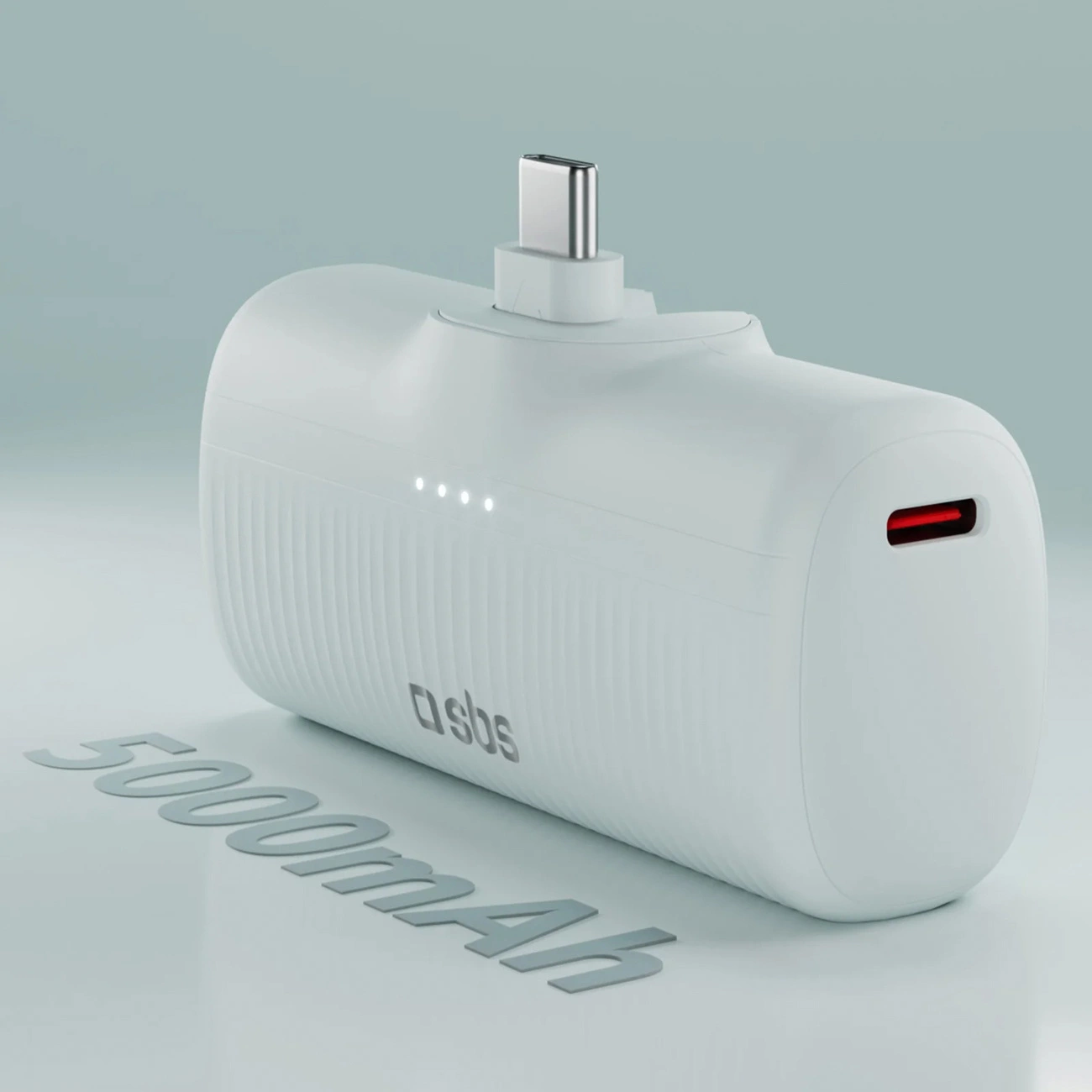 SBS EcoPower 5000 mAh 10W ārējais akumulators ar USB-C spraudni, pelēks
