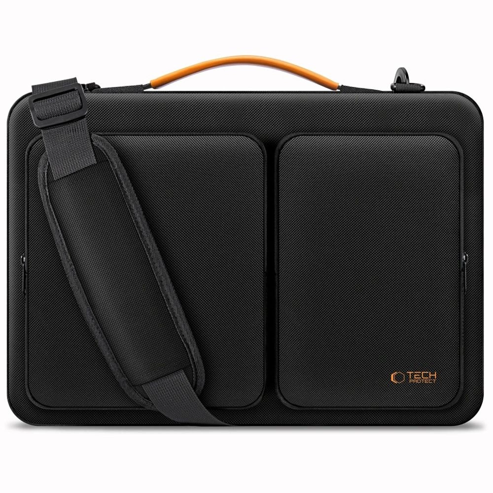 Tech-Protect Defender soma portatīvajam datoram 13-14 - melna un oranža | Bag Laptop Black And Orange