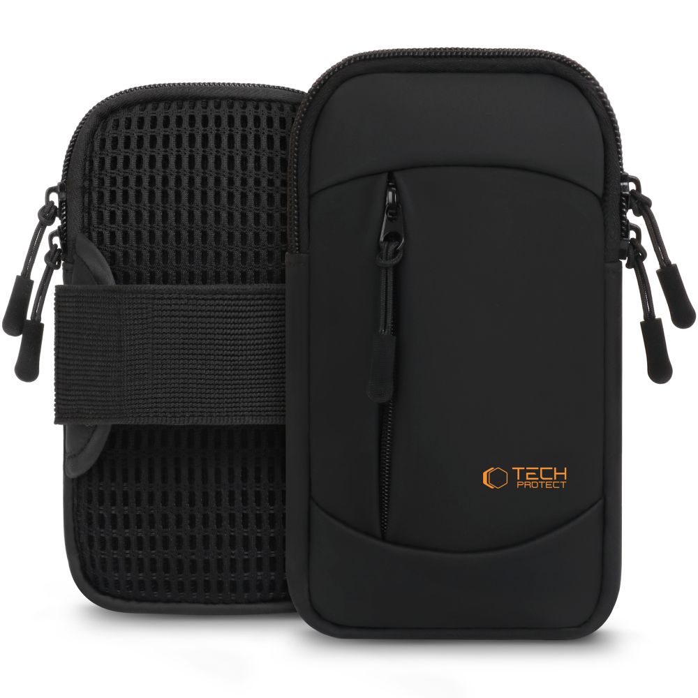 Tech-Protect M6 Universal Sport Armband, Black/Orange