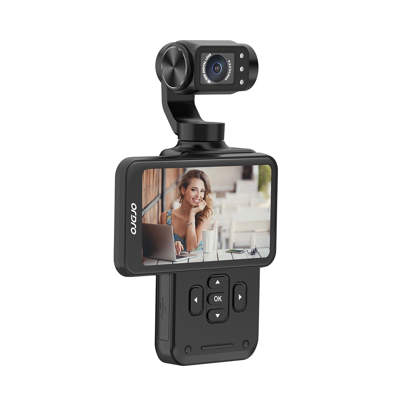 Ordro Pocket M5 3-asu stabilizatora kamera, 5K, vlogiem un YouTube – Melna | 3-Axis Gimbal Camera,  Vlogging And Black