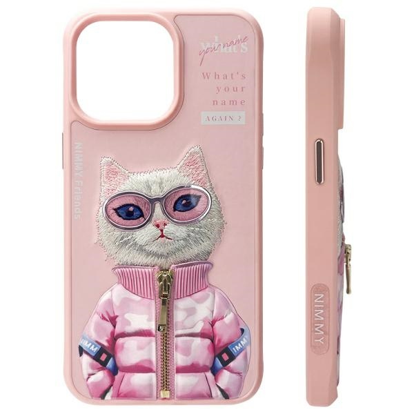 Nimmy Cool&Cute 2.0 Cat vāciņš iPhone 15 Pro Max, rozā
