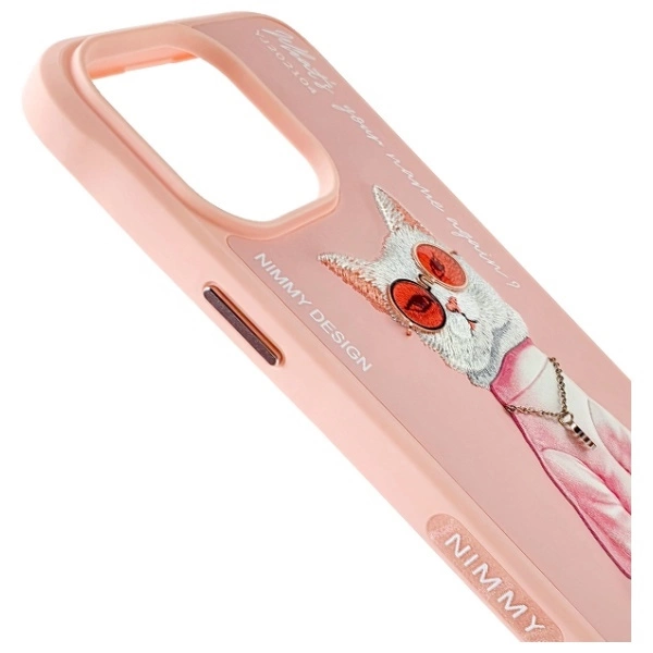 Nimmy Glasses Cool Cat Phone Case Cover iPhone 15 Pro Max - Pink