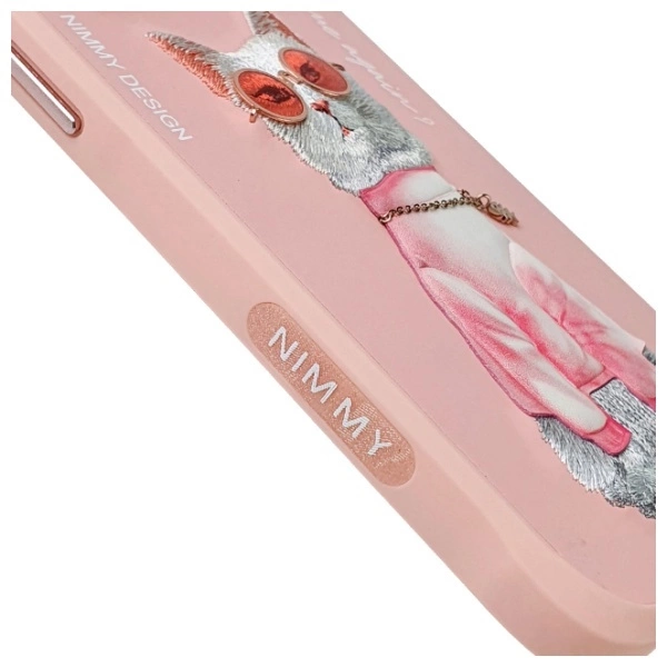 Nimmy Glasses Cool Cat Phone Case Cover iPhone 15 Pro Max - Pink