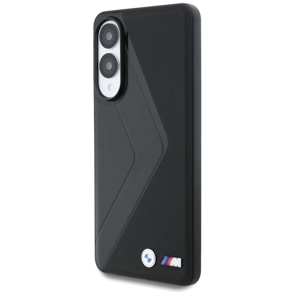 BMW Samsung Galaxy S25 Edge Case Leather Oversized Stripes MagSafe, Black