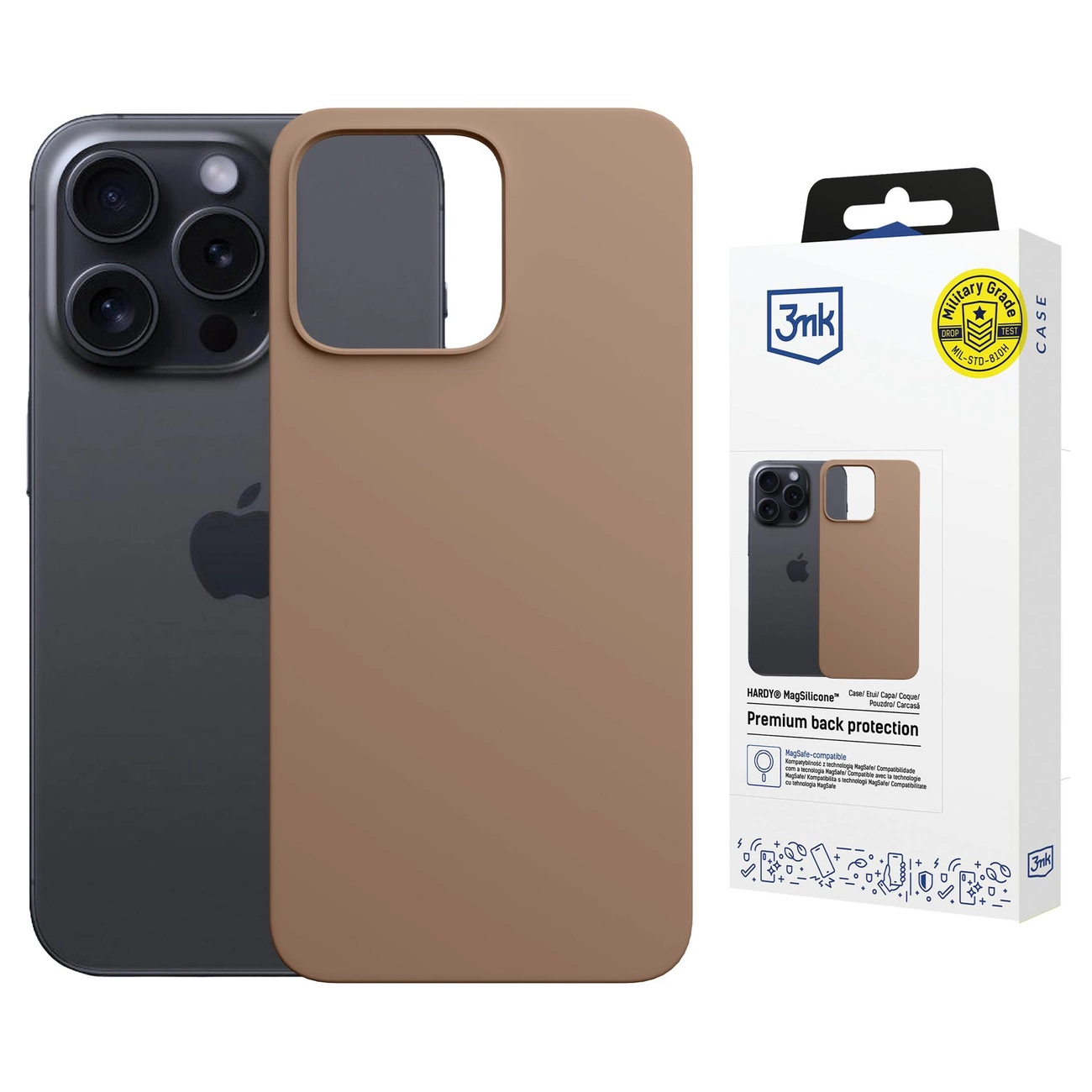 3mk Hardy MagSilicone Phone Case Cover iPhone 15 Pro Max - Brown