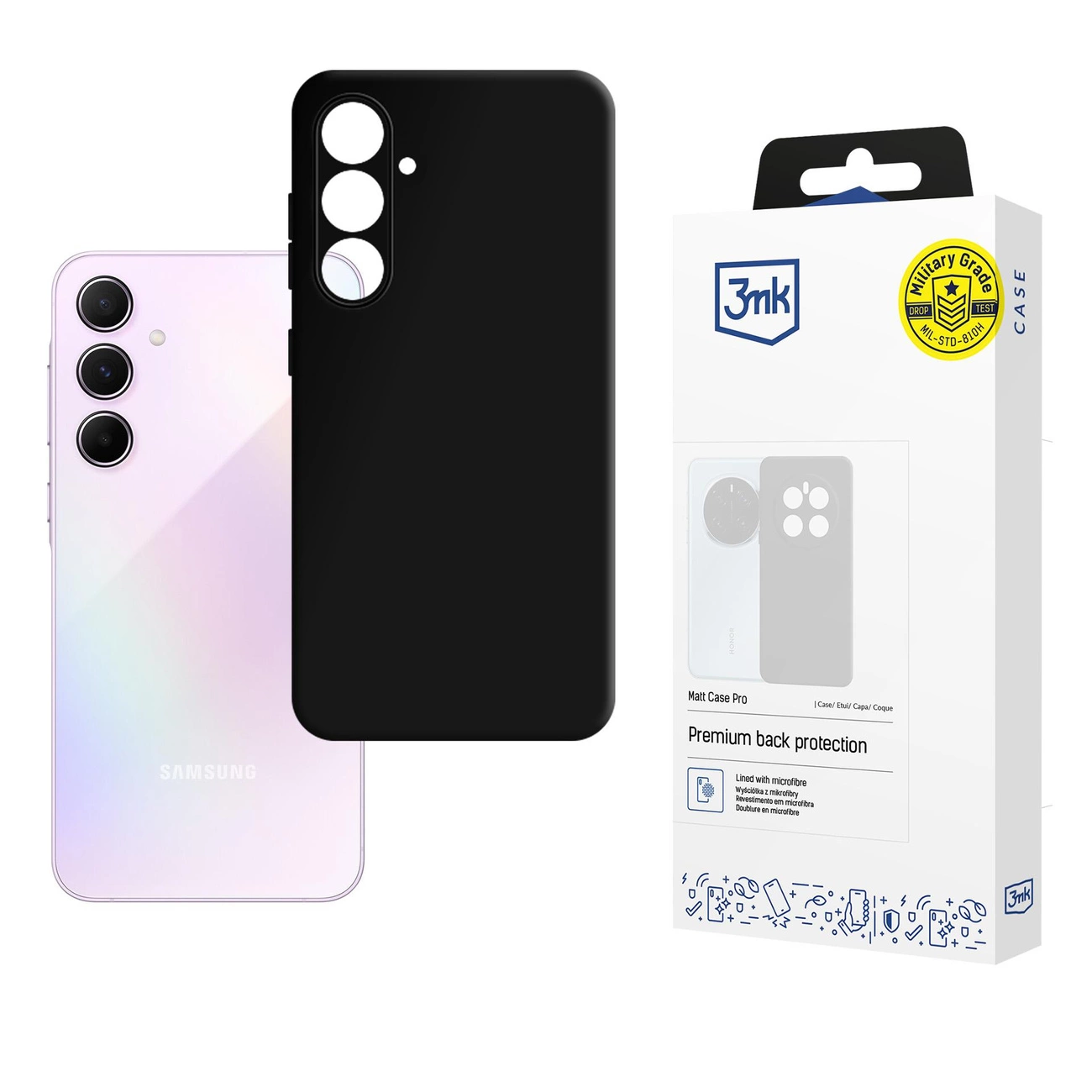 Чехол 3mk Matt Case Pro для Samsung Galaxy A55 5G, матовый черный