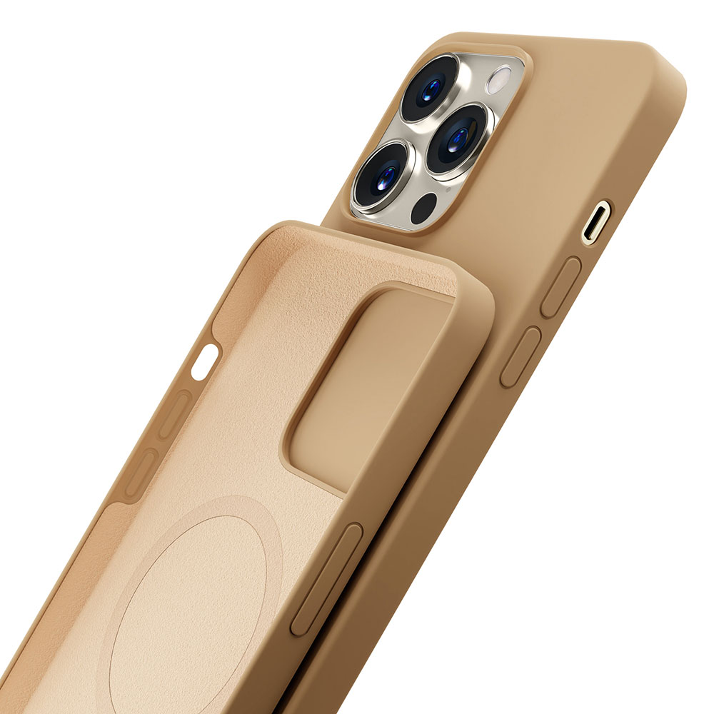 3mk Hardy силиконовый MagCase для iPhone 15 Pro Max - золотой