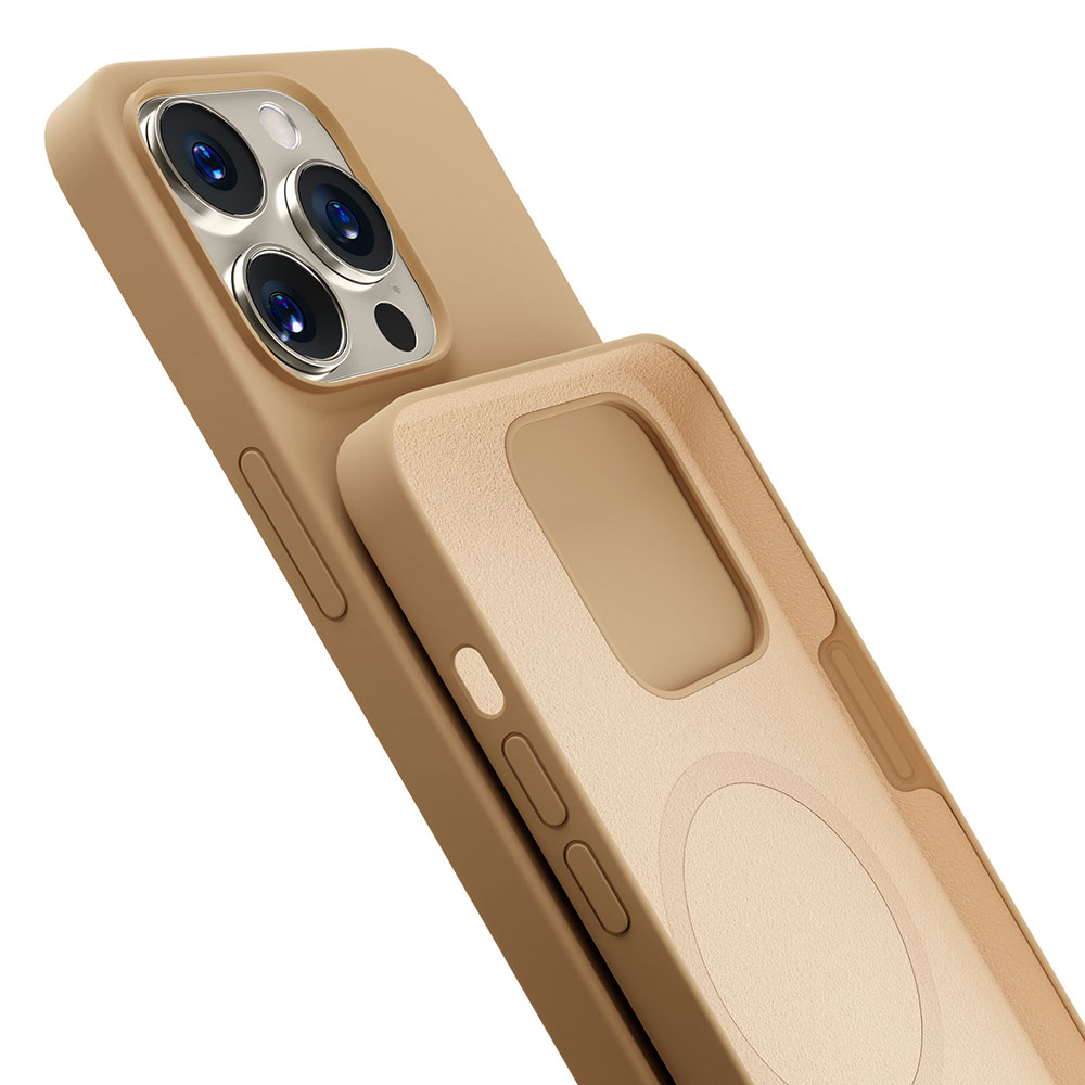 3mk Hardy силиконовый MagCase для iPhone 15 Pro Max - золотой