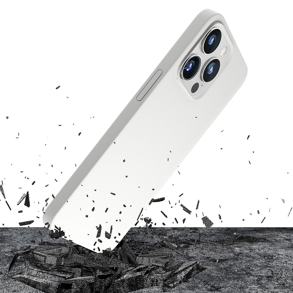 3mk iPhone 14 Pro Max vāciņš Hardy Silicone MagCase, balts