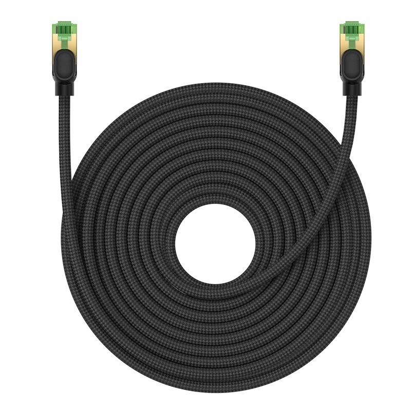 Baseus быстрый сетевой кабель RJ45 Cat.8 40Gbps 20м в оплётке, черный