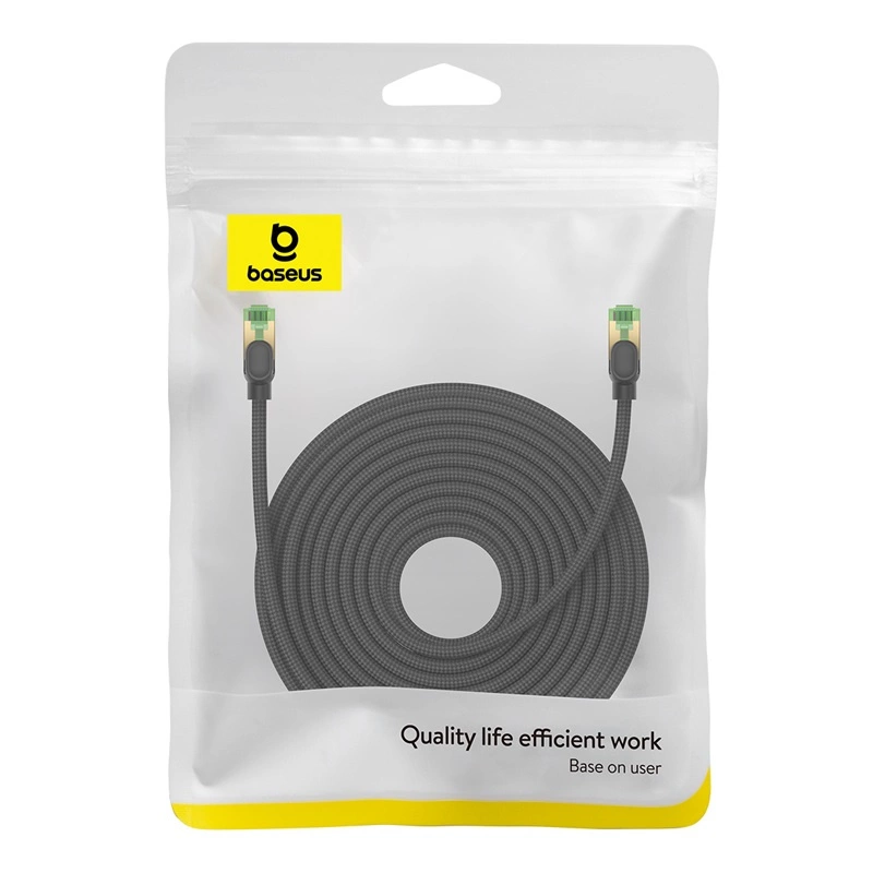 Baseus быстрый сетевой кабель RJ45 Cat.8 40Gbps 20м в оплётке, черный