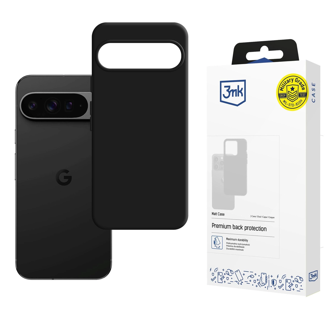 Google Pixel 10 Pro XL 3MK Matt Case Cover, Black | Matēts Telefona Maciņš Vāks Apvalks Bampers