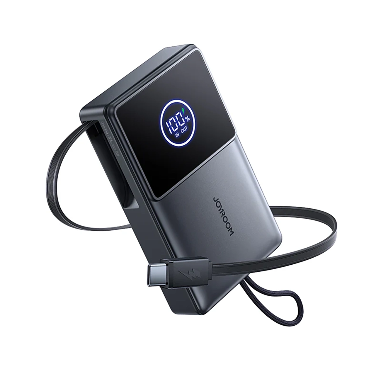 Joyroom JR-PR1 10000mAh 22.5W Powerbank with Built-in USB-C Cable, Black