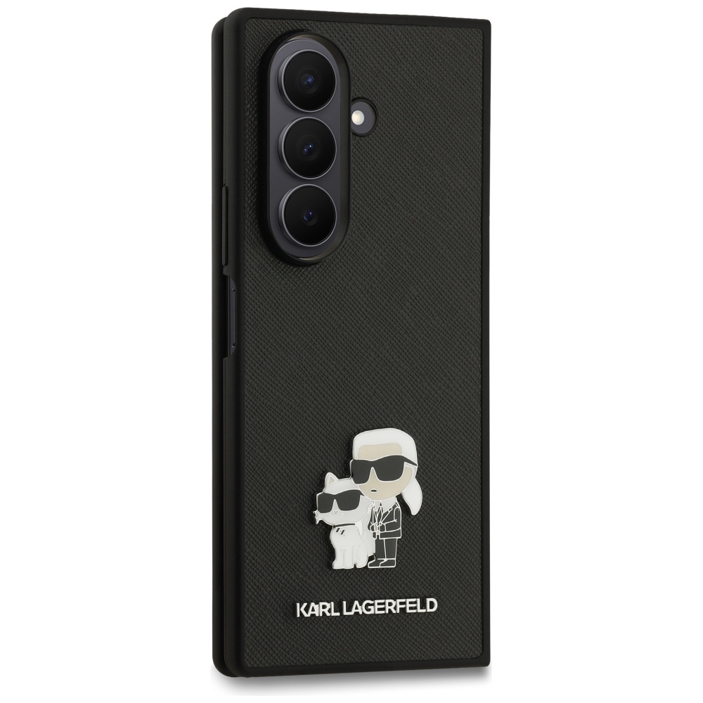 Чехол Karl Lagerfeld Saffiano Karl&Choupette Pin для Samsung Galaxy Z Fold7 - черный