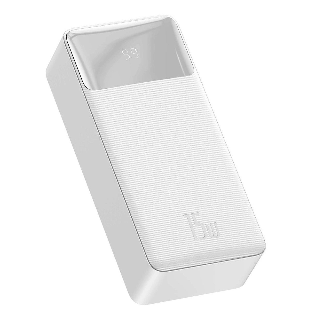 Baseus Bipow power bank with display 30000mAh 15W white (Overseas Edition) + USB-A - Micro USB cable 0.25m white...