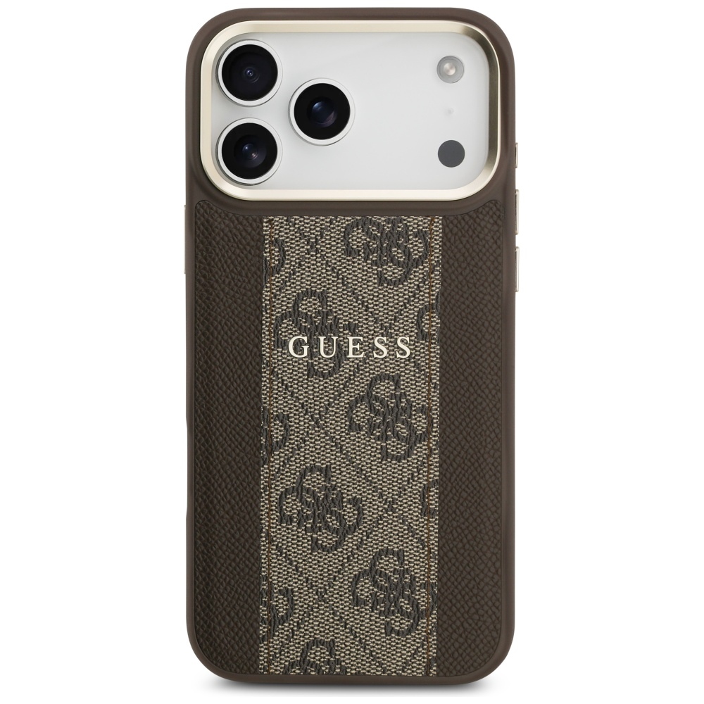 Guess 4G Stripe MagSafe vāciņš iPhone 17 Pro Max - brūns | Phone Case Cover Brown (1)