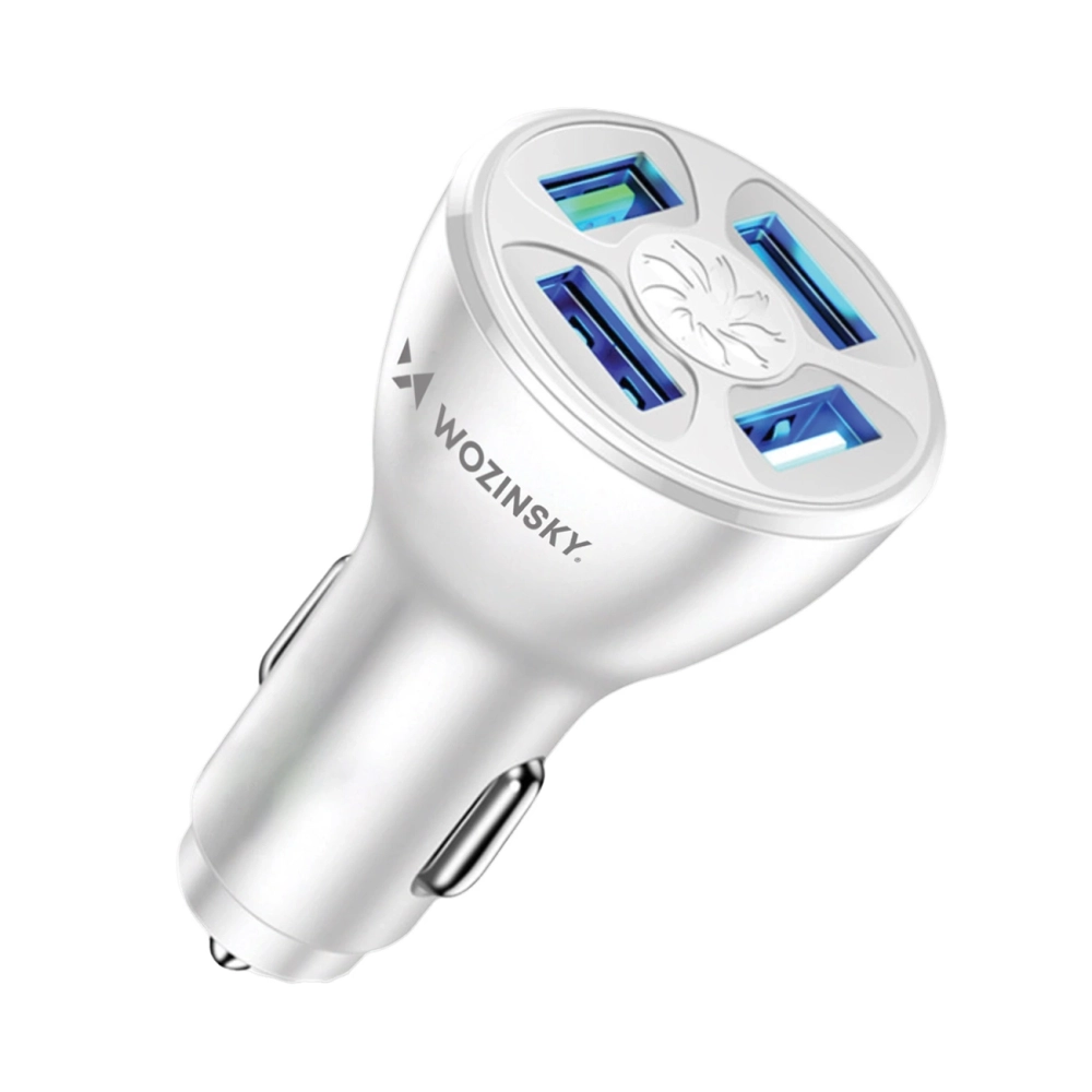 Wozinsky WCCAW 50W automašīnas lādētājs ar 4x USB-A QC, balts