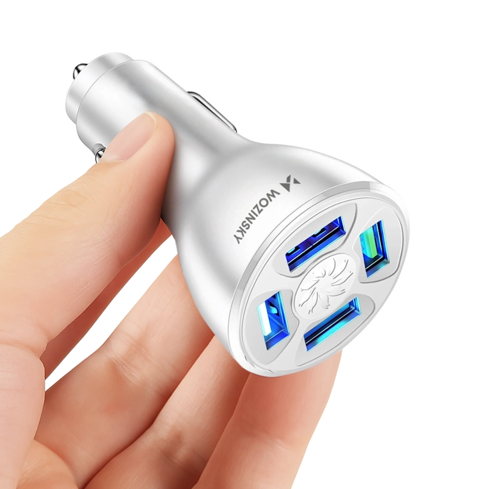 Wozinsky WCCAW 50W automašīnas lādētājs ar 4x USB-A QC, balts