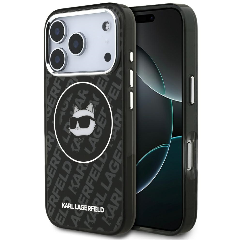 Чехол Karl Lagerfeld IML Choupette Head Logo MagSafe для iPhone 17 Pro Max — черный