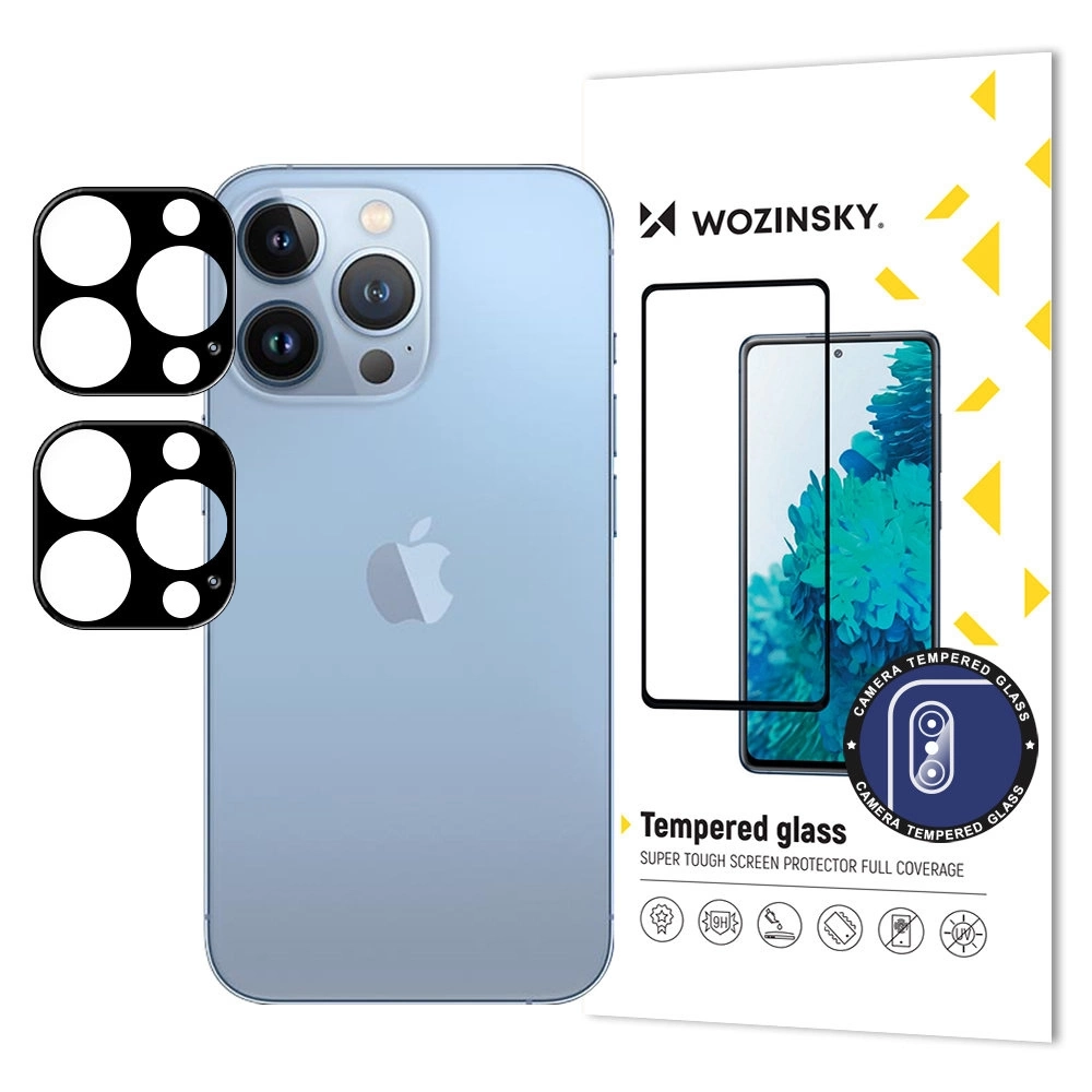 Полное стекло на камеру Wozinsky для iPhone 17 Air, набор из 2 штук — черный