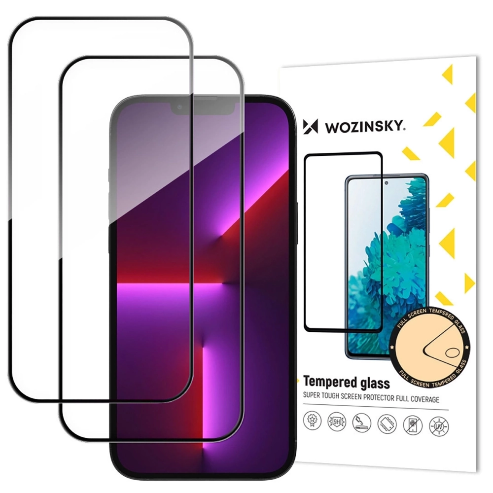 Wozinsky iPhone 17 Air aizsargstikls Full Glue (2 gab.), melns rāmis