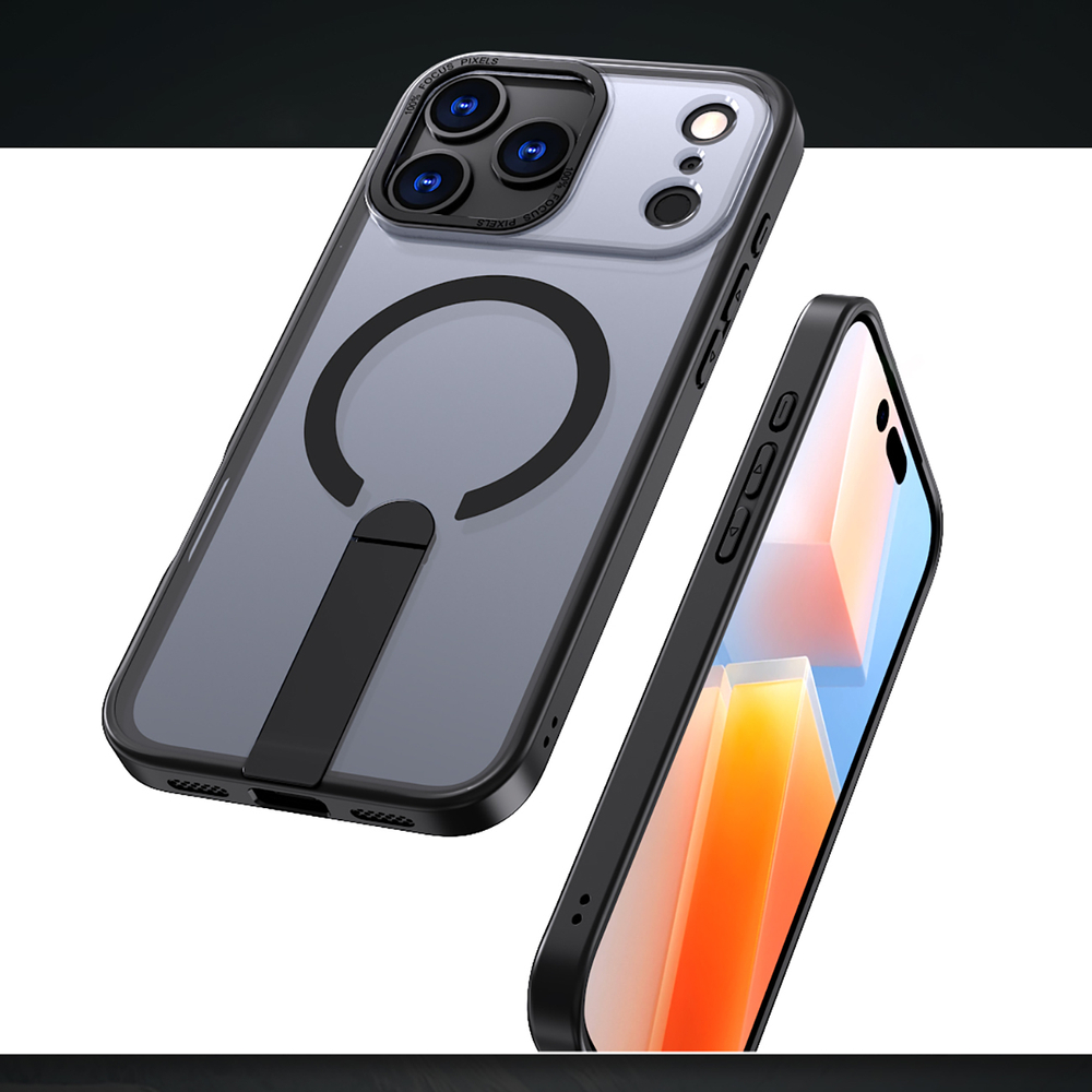 Hybrid Armor X Case for iPhone 17 Pro with MagSafe Stand, Black