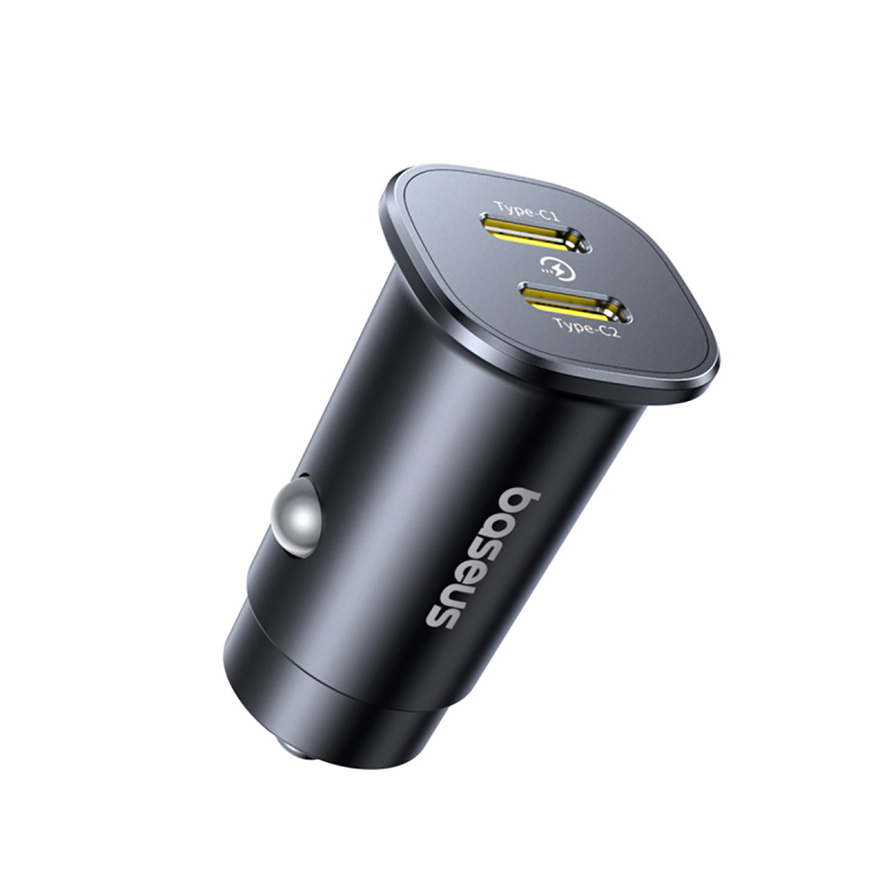 Baseus GoTrip 2 x USB‑C 30W auto lādētājs – melns | Phone Car Charger (0)