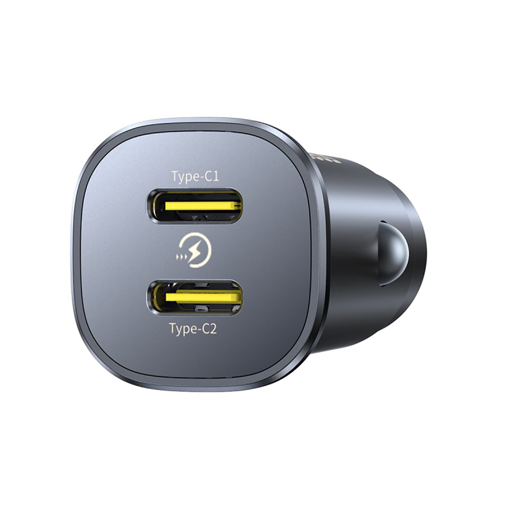 Baseus GoTrip 2 x USB‑C 30W auto lādētājs – melns | Phone Car Charger (1)