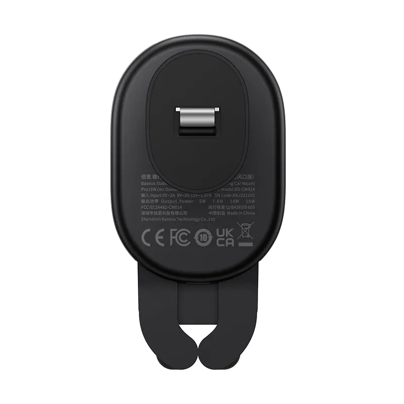 Baseus Car Mount with 15W Wireless Charger, Black