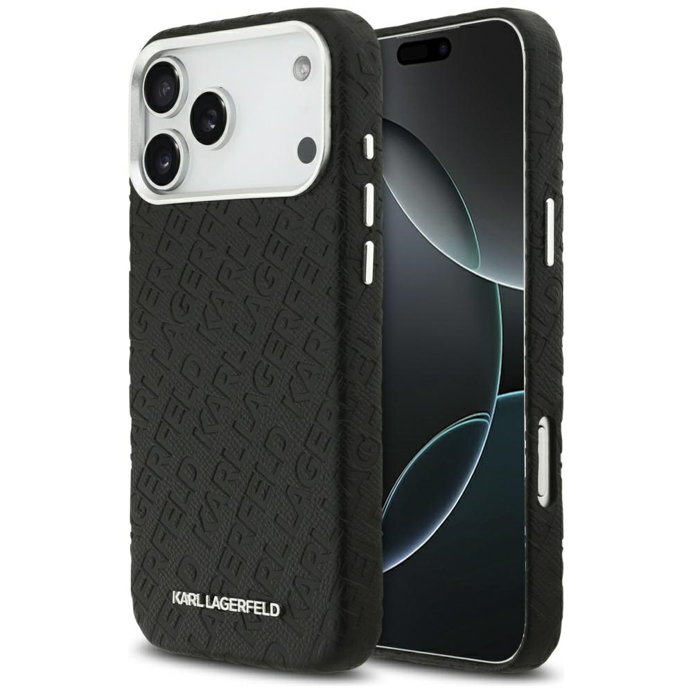 Чехол Karl Lagerfeld FW Stamped Karl MagSafe для iPhone 17 Pro Max — черный