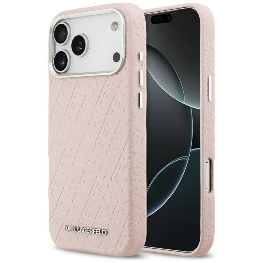 Чехол Karl Lagerfeld FW Stamped Karl MagSafe для iPhone 17 Pro Max - розовый