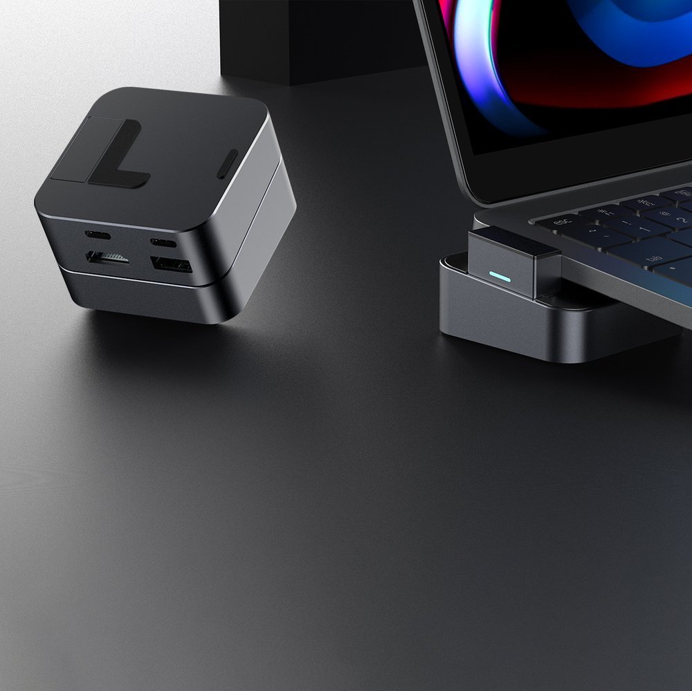 Хаб Joyroom S-H121 USB-C подставка – USB-A 3.0 / RJ45 / HDMI / USB-C / Thunderbolt для MacBook Pro –...