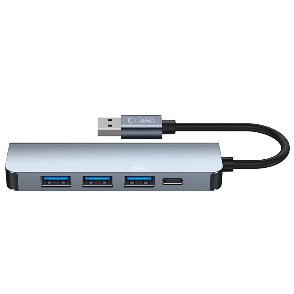HUB Tech-Protect V0 5in1 USB-A - USB-A 3.0 / 3x USB-A 2.0 / USB-C - gray (0)