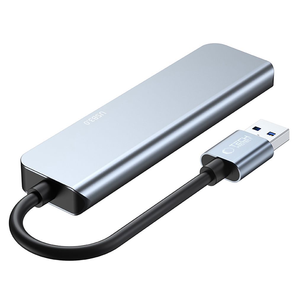 HUB Tech-Protect V0 5in1 USB-A - USB-A 3.0 / 3x USB-A 2.0 / USB-C - gray (1)