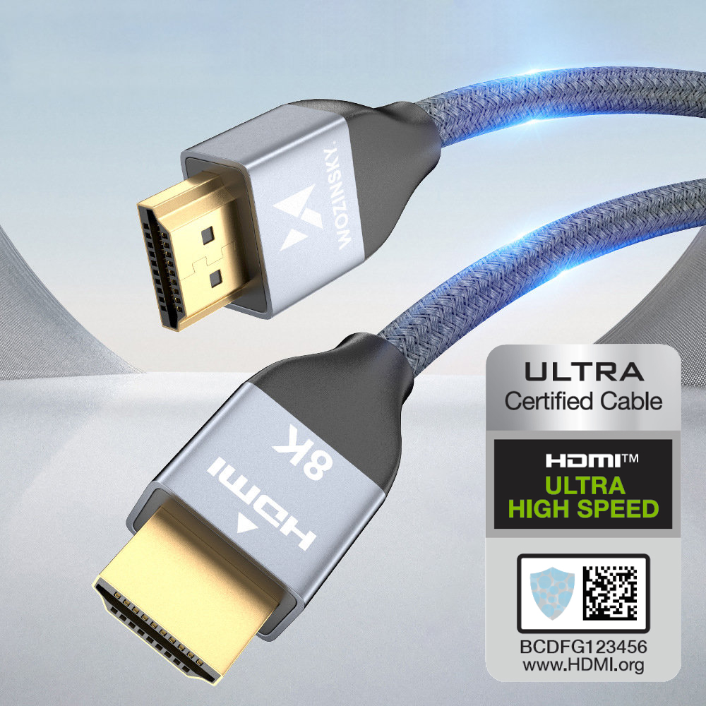 Wozinsky WHDMI-20 HDMI 2.1 Kabelis 8K 60Hz 48Gbps 2m, Sudraba